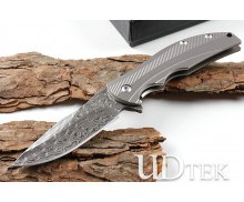 Zero Tolerance ZT0606 Titanium handle folding knife with VG10 Damascus steel blade UD405270 